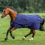 Bucas Therapy Turnout Light 50g, 145cm, navy/orange, Regendecke