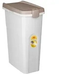 Futtercontainer aus Kunststoff, Futtertonne, braun/wei&szlig;, 40 Liter