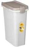 Futtercontainer aus Kunststoff, Futtertonne, braun/wei&szlig;, 15 Liter
