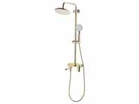 Duschsystem Gold mit Kopf und Handbrause Set Modernes Design