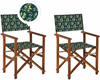 Gartenstühle 2er Set Dunkles Akazienholz mit 4 Wechselbaren Stoffbezügen...