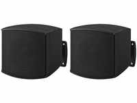 Monacor EUL-26/SW ELA-Miniatur-Lautsprecherboxen-Paar (schwarz)