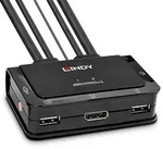 LINDY 42344 2 Port DisplayPort 1.2, USB 2.0 & Audio Cable KVM Switch - Umschalten zwi