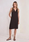 Street One CCA1447581727642, Street One Knielanges Kleid mit Split Neck aus Leinen