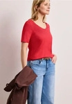 Street One CCA3230271753640, Street One Basic T-Shirt mit V-Neck in Unifarbe Rot