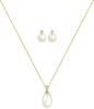 Elli DIAMONDS - Klassisch Perle Diamant (0.11 ct.) 585 Gelbgold Schmuck-Set Damen