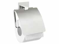 WENKO - Turbo-Loc® Edelstahl Toilettenpapierhalter mit Deckel Quadro Badzubehör