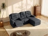 Vente-unique Ecksofa Relaxsofa - Ecke Rechts - Stoff - Anthrazit - MACEDONIA...