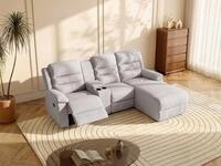 Vente-unique Ecksofa Relaxsofa - Ecke Rechts - Stoff - Beige - MACEDONIA 1222461