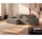Ecksofa mit Schlaffunktion - Ecke links - Cord - Taupe - AMELIA