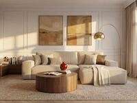 Vente-unique Ecksofa mit Schlaffunktion - Ecke Rechts - Cord - Beige - AMELIA...