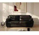 Sofa 3-Sitzer - Kunstleder - Schwarz - MANOA