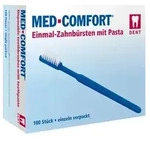 Einmalzahnb&uuml;rste Ampri Med Comfort blau mit Zahnpasta, einzeln verpackt, 100