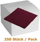 Servietten in der Farbe bordeaux 33x33 cm. 250 St&uuml;ck 3-lagig, 1/4 Falz
