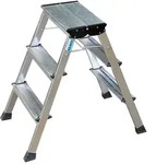 Klapptritt Krause Trittleiter Rolly - 2x3 Stufen Doppel-Klapp Tritt mit
