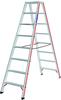 Doppelleiter Hymer Industrie Stufenstehleiter 2x8 Stufen zwei hochfeste Gurtbänder