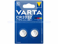 Batterien Varta Knopfzelle CR 2032 2 Stück im Blister, 3 V, Lithium, Kapazität 230