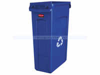 Rubbermaid Slim Jim mit Luftschlitze 87 L blau VB 186383 mit Recyclingsymbol und