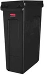 Rubbermaid Slim Jim mit Luftschlitze 87L Schwarz VB 186352 ohne Recyclingsymbol, mit