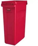 Rubbermaid Slim Jim mit Luftschlitze 87 L Rot VB 227949 ohne Recyclingsymbol,...