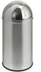 M&uuml;lleimer EKO Pushbin Edelstahl matt 40 L Edelstahl Abfallbeh&auml;lter mit Pushdeckel