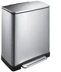 M&uuml;lltrennsystem EKO E-Cube Recycling 28 plus 18 L Edelstahl mit extra breitem Pedal,