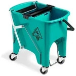 Putzeimer TTS Squizzy Roll 15 L gr&uuml;n mit zwei Rollenpressen mit integriertem Pedal,