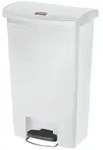 Treteimer Rubbermaid Slim Jim Kunststoff wei&szlig; 50 L Tretabfallbeh&auml;lter mit Pedal an