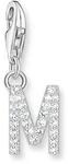 Thomas Sabo Damen Charm Buchstabe M, 925er Silber, SILBER, 2,2 CM