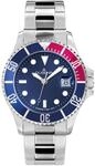DUGENA Sportliche Armbanduhr Diver, silber/blau/rot