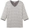 TOM TAILOR plus Shirt, 3/4 Arm, V-Ausschnitt, für Damen, grau, 50