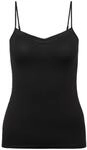 CALIDA Cate Unterhemd, Single-Jersey, Spaghetti-Tr&auml;ger, f&uuml;r Damen, schwarz, L