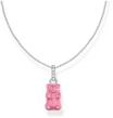 Thomas Sabo Kette mit pinkem Goldb&auml;ren-Anh&auml;nger, pink, silberfarben, 45 CM