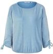 DENIM TOM TAILOR Langarmshirt, U-Boot-Ausschnitt, 7/8-Arm, f&uuml;r Damen, blau, XL