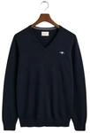 GANT Pullover Strickpullover V-Neck, blau, XXL