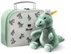 Steiff Soft Cuddly Friends Kuscheltier "Joshi Baby T-Rex", 16 cm, Koffer, gr&uuml;n, 99