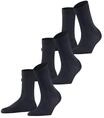 FALKE Cotton Touch Socken, 3er-Pack, f&uuml;r Damen, blau, 35-38