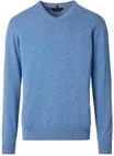 CASAMODA Strickpullover, V-Ausschnitt, Rippb&uuml;ndchen, f&uuml;r Herren, blau, M