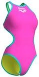 arena Badeanzug One Biglogo, breite Tr&auml;ger, f&uuml;r Damen, pink|blau, 38