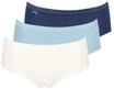sloggi Basic+ Midi-Slips, 3er-Pack, f&uuml;r Damen, blau|wei&szlig;, 36