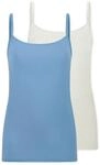SCHIESSER Unterhemd Modal Essentials, 2er-Pack, f&uuml;r Damen, blau|wei&szlig;, 36