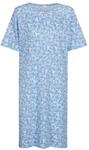 mey Flower Meadow Sleepshirt, Rundhals, Kurzarm, f&uuml;r Damen, blau, 38