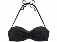 LASCANA Simple Bikini-Oberteil, Neckholder, Bandeau, für Damen, schwarz, 42C