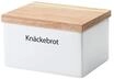 CONTINENTA Vorratdose, Keramik, Holzdeckel, wei&szlig;