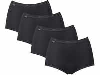 sloggi Basic+ Maxi-Panty, 4er-Pack, Premium Comfort, für Damen, schwarz, 50