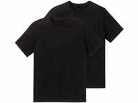 SCHIESSER American T-Shirt, 2er-Pack, Rundhalsausschnitt für Herren, schwarz, S