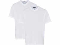 SCHIESSER Essentials T-Shirt, 2er-Pack, V-Ausschnitt, für Herren, weiß, XL