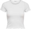 ONLY&reg; T-Shirt, Wellsaumkante, Cropped Fit, f&uuml;r Damen, wei&szlig;, XL