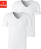 SCHIESSER T-Shirt, 2er-Pack, V-Ausschnitt, für Herren, weiß, 4