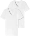 SCHIESSER T-Shirt, 2er-Pack, V-Ausschnitt, f&uuml;r Herren, wei&szlig;, S